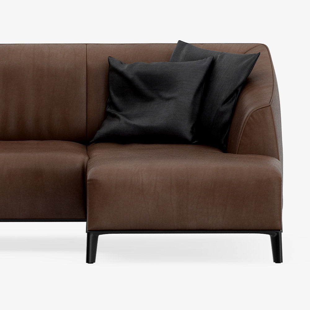 Sleeper Sectional Sofa with Two Black Pillows