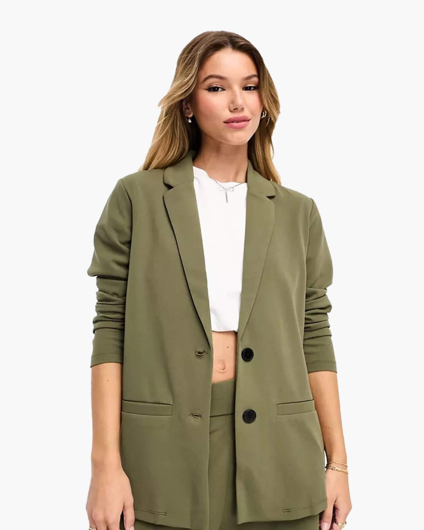 Feminine Moss Green Blazer