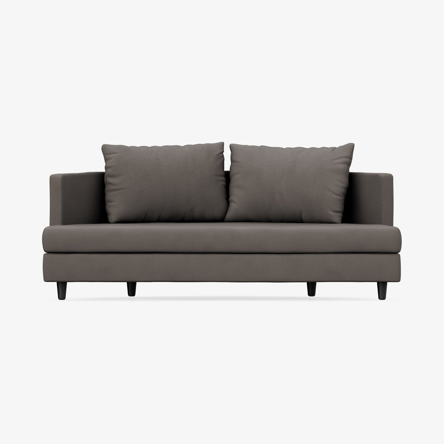 2 Seater Sofa, Slate Gray Textured Weave with Dark Wood Legs