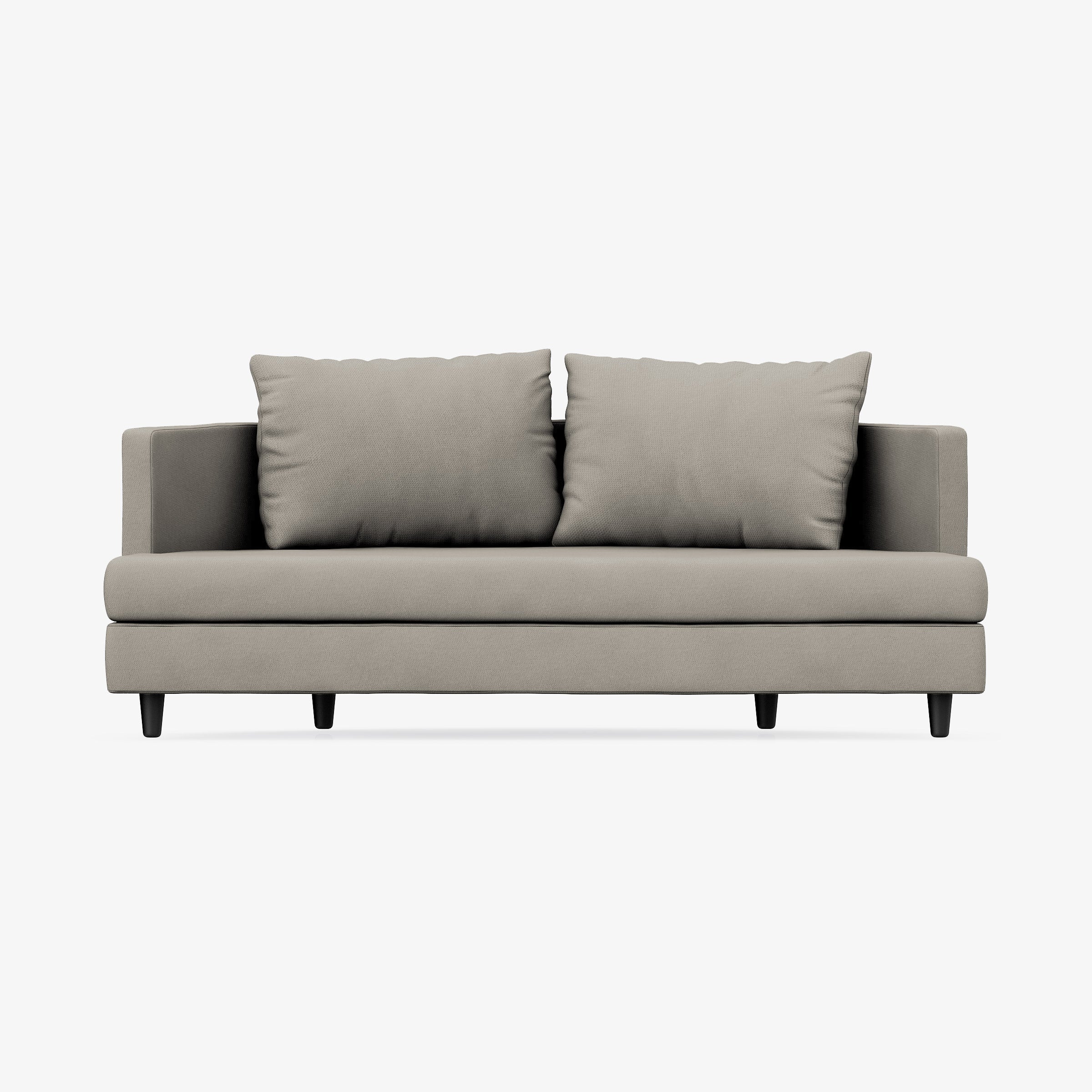 2 Seater Sofa, Gainsboro Textured Weave with Dark Wood Legs