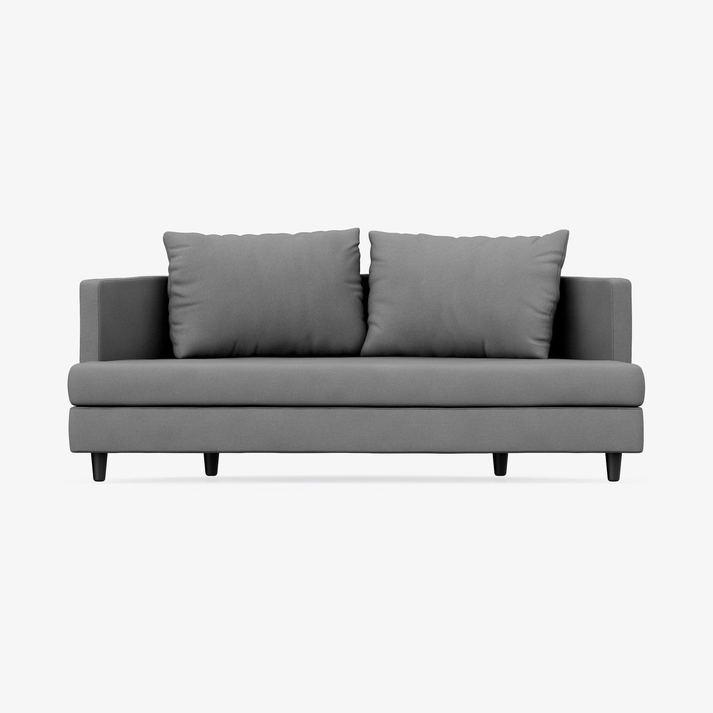 2 Seater Sofa, Gainsboro Textured Weave with Dark Wood Legs