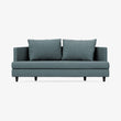 2 Seater Sofa, Slate Gray Textured Weave with Dark Wood Legs