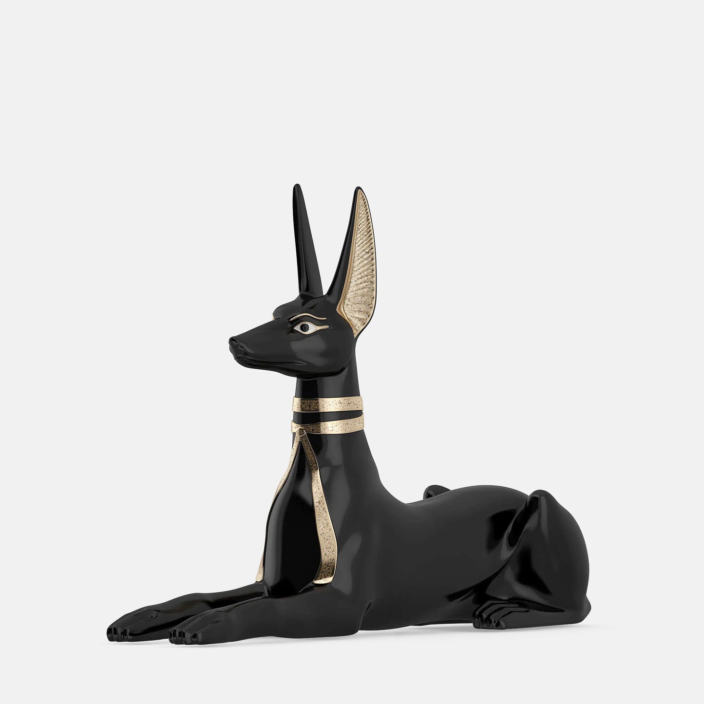 Metal Beautiful Dog Statue, Black & Brass