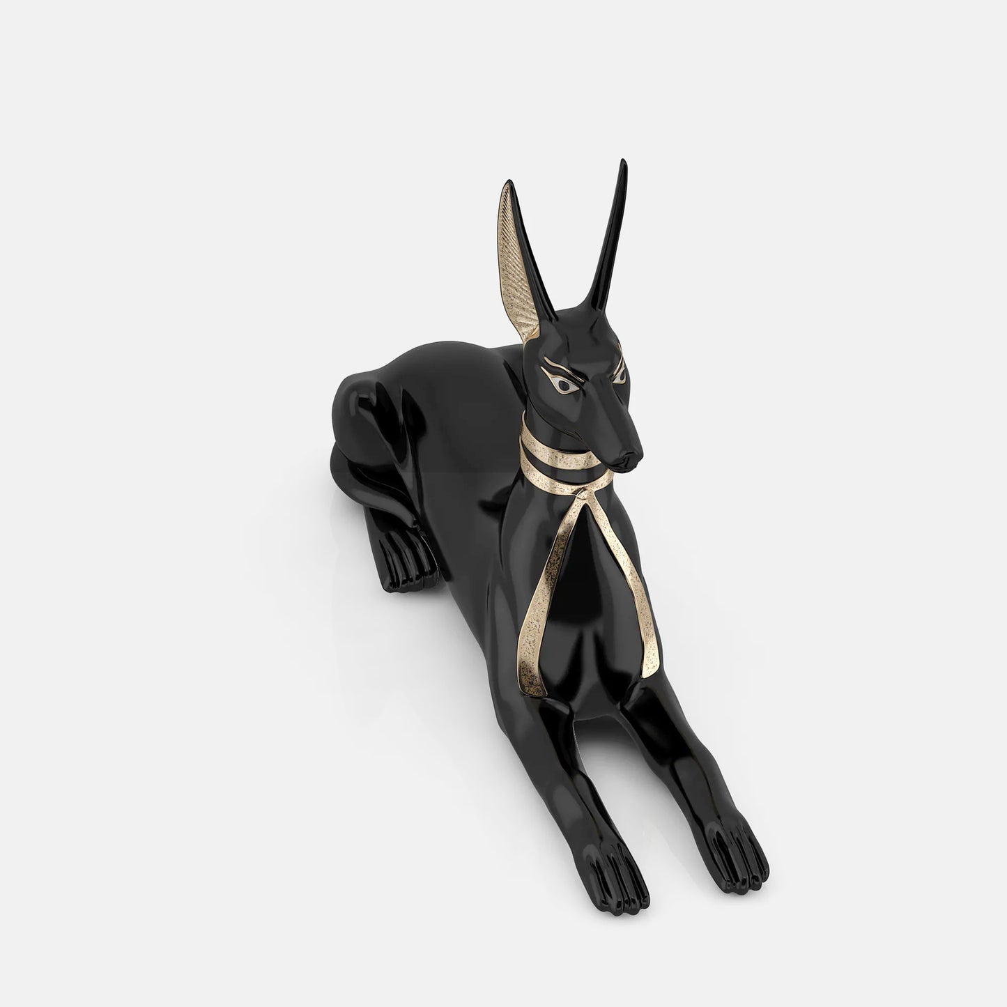 Metal Beautiful Dog Statue, Black & Brass