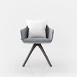 Gray 19.5'' Wide Chair with White Pillow in Wood frame