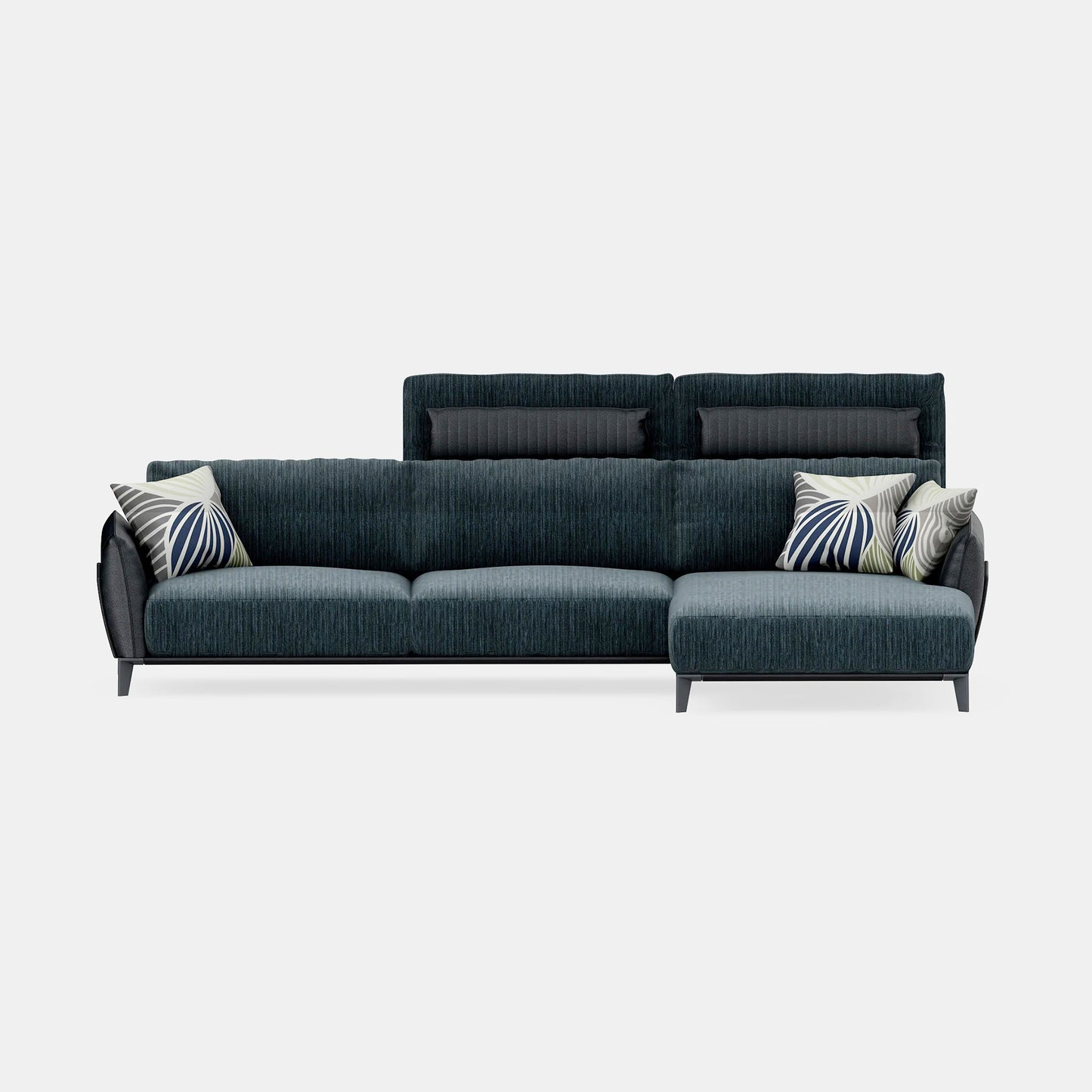 Green Velvet Round Arm Loveseat with Ottoman