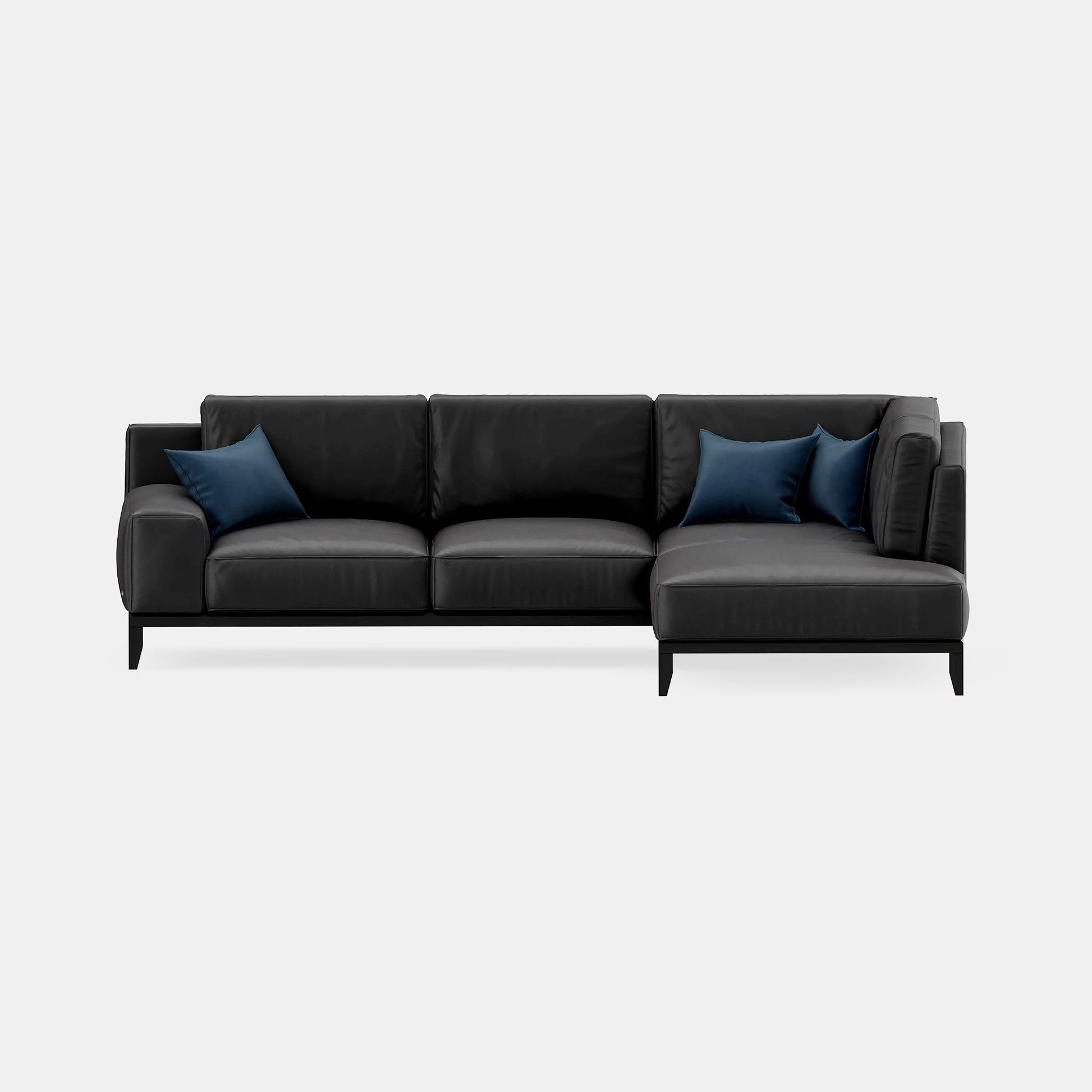 Wide Faux Leather Right Hand Facing Sofa