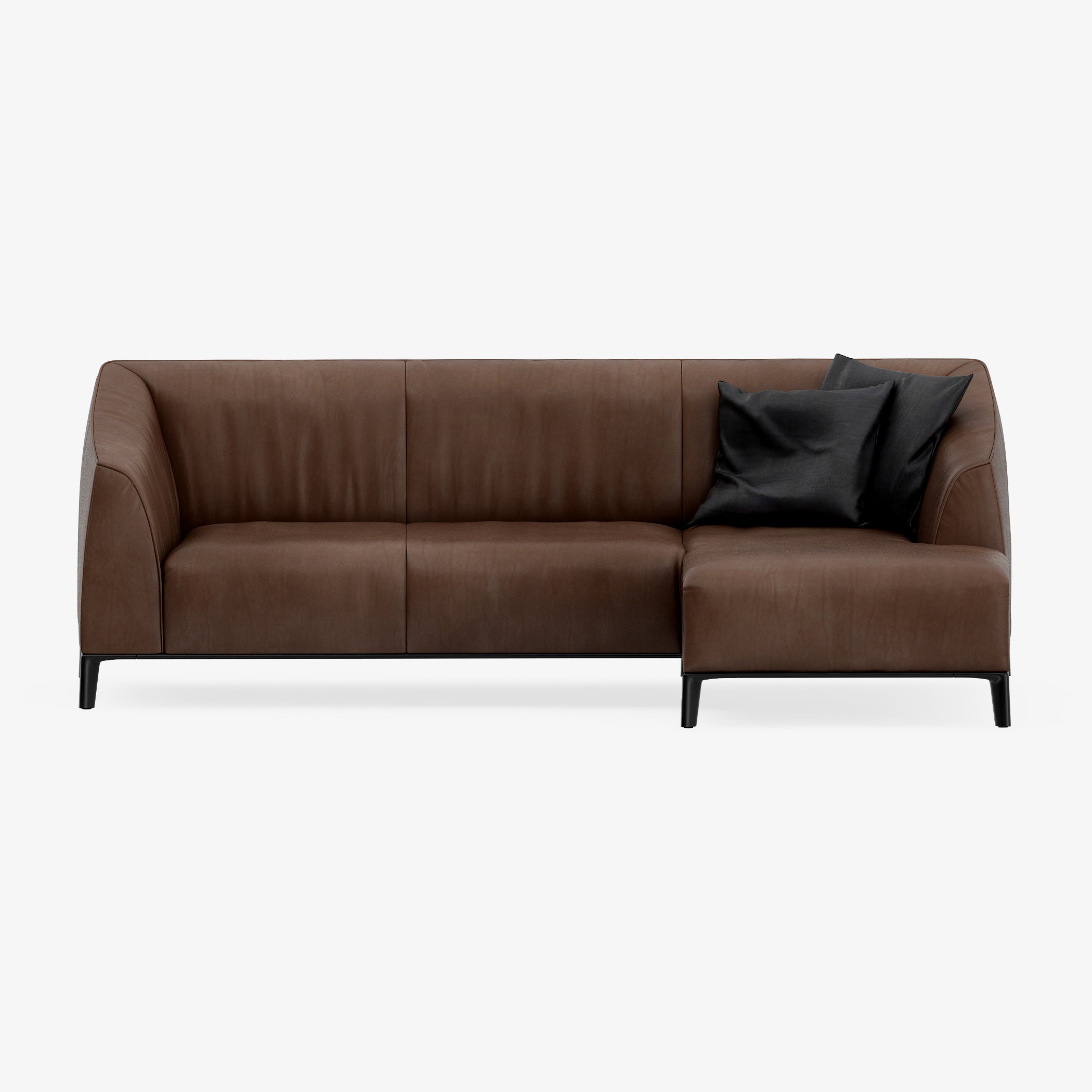 Sleeper Sectional Sofa with Two Black Pillows